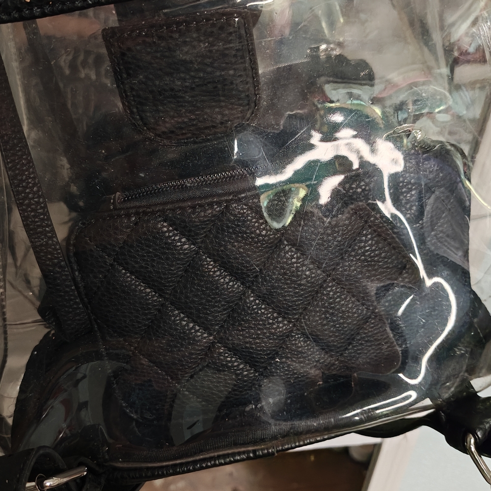 Chic Black Quilted Clear Backpack - image 4